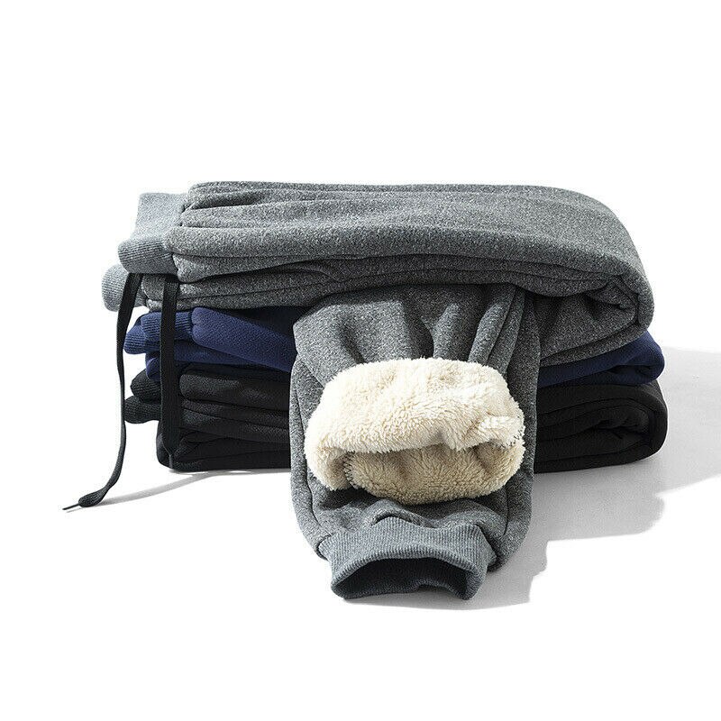 Nowo męskie grube polarowe spodnie termiczne na wolnym powietrzu zima ciepły zwykły spodnie biegaczy sport BN99