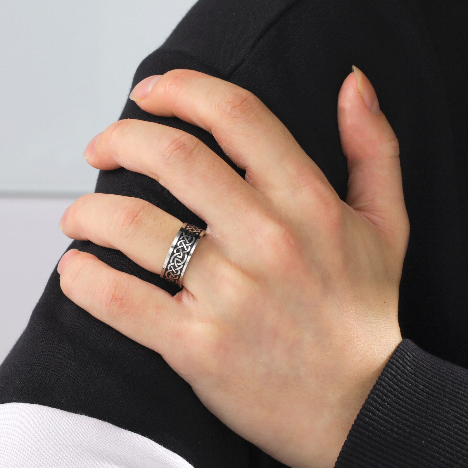 Skyrim Vintage Ierse Celtics Knoop Ring voor Mannen Vrouwen Rvs Paar Cool Vinger Ringen Partij Sieraden 2025