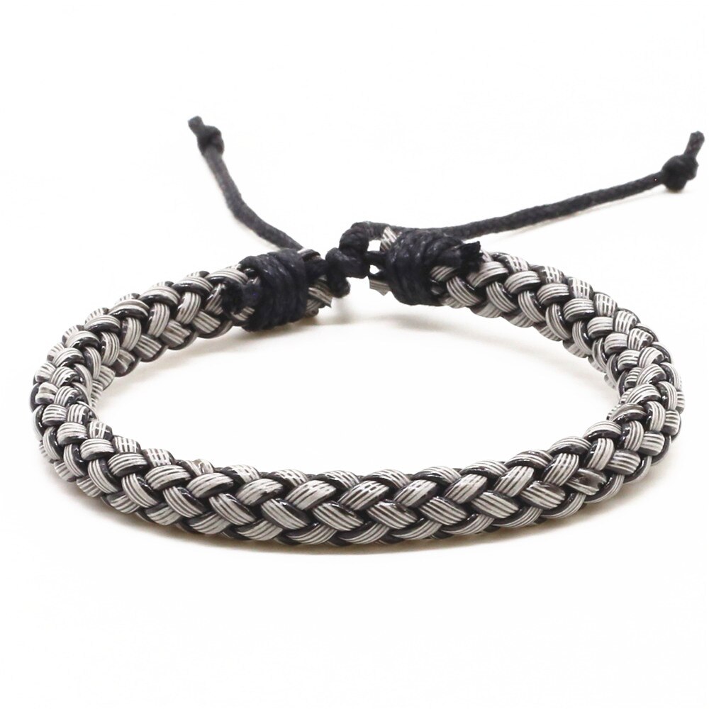 Trendy Handmade Femme Homme Female Vintage Braid Weave Charm Cuff Wrap Men Leather Bracelets For Women Jewelry Accessories: style 1