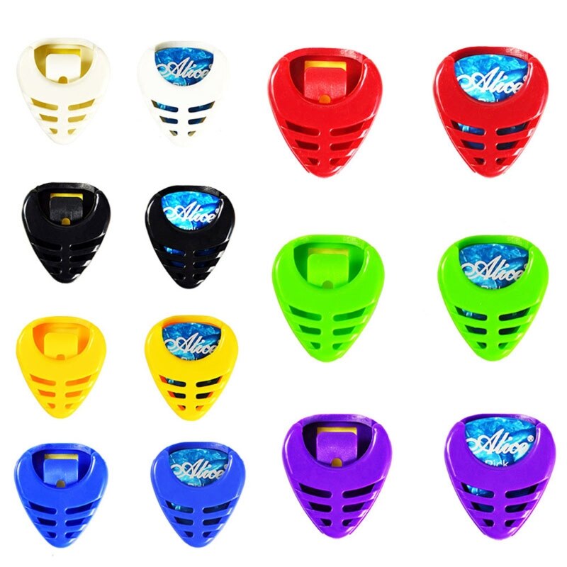 1pc bærbare plactic guitar pick plekter holder kasse boks akustisk hjerteformet