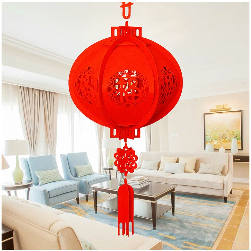 Non-woven rode paleislantaarn chinese jaardecoratie feestproducten non-woven rode lantaarn chinees jaar