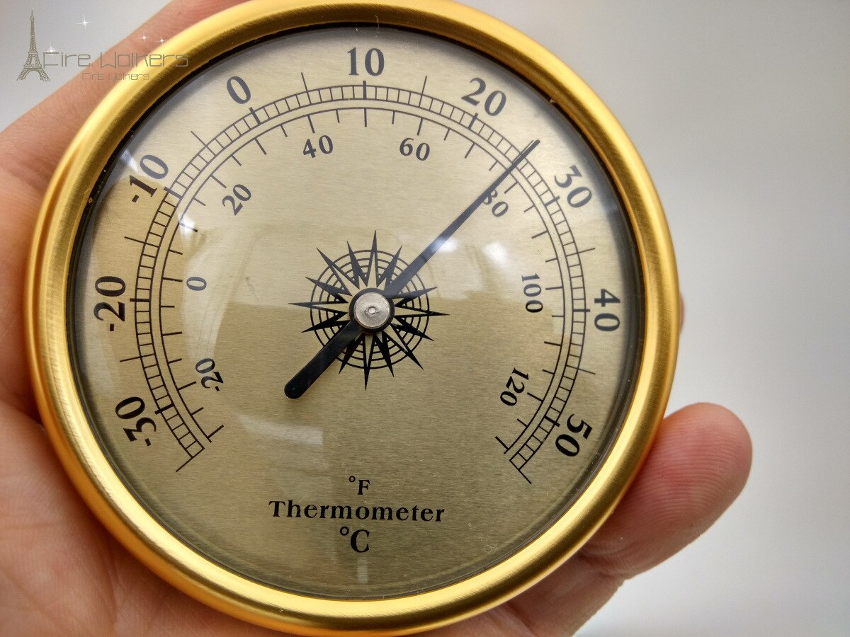 Outdoor thermometer household lead-free aluminum alloy panel, golden thermometer without battery 72mm