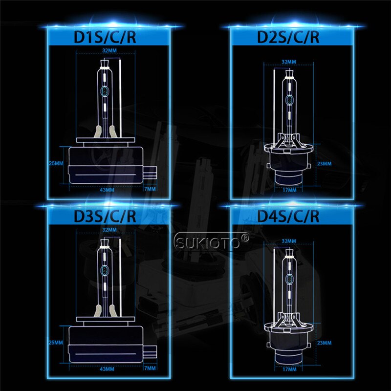 Sukioto japão 2 peças oem 35w d4s d2s xenon hid lâmpada 4300k 5000k 6000k 8000k 55w hid substituição farol 66440 66240 lâmpadas de xenônio