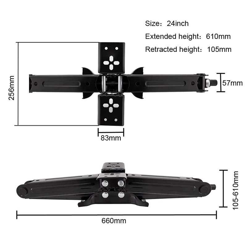 CVP 2 Pcs 24" 5000lb RV Camper Scissor Leveling Jacks Trailer Stabilizer w/Handle Trailer Parts Caravan Accessories