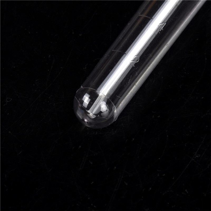 16x100mm Clear Plastic Test Tubes with Caps Lab Round Bottle Tubes 10pcs