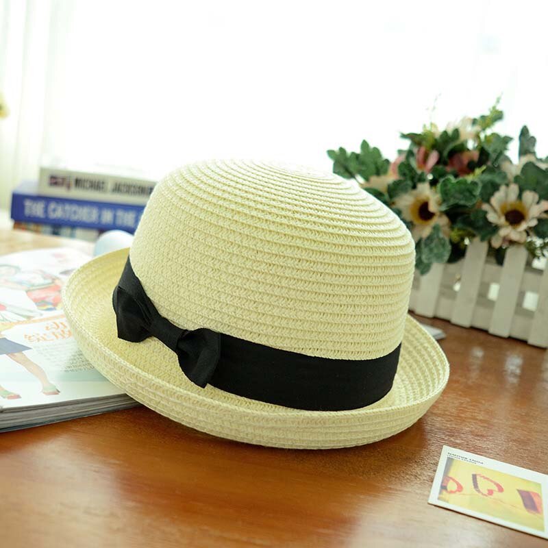 Summer Sun Hats Shopping Beach Caps Parenting UV Flat Cap Outdoor Sports Tourism Hat: Dome creamy-white