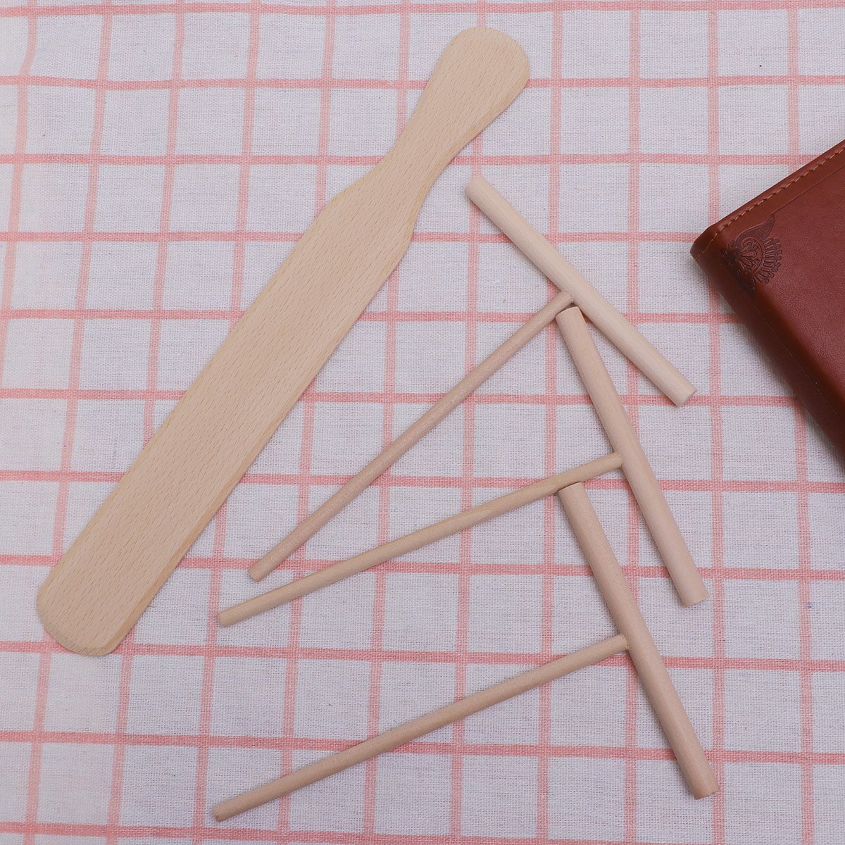 2pcs Pancake Cooking Pie Tool Chinese Wooden Crepe Maker Spreader And Spatula Tortilla Rake Batter Spreading Stick