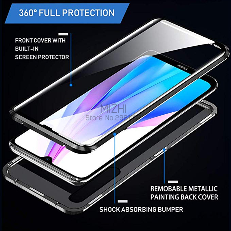 Coque 360 8 t 8t verre pour xiaomi redmi note 8t 8t protection arrière magnétique 8t métal