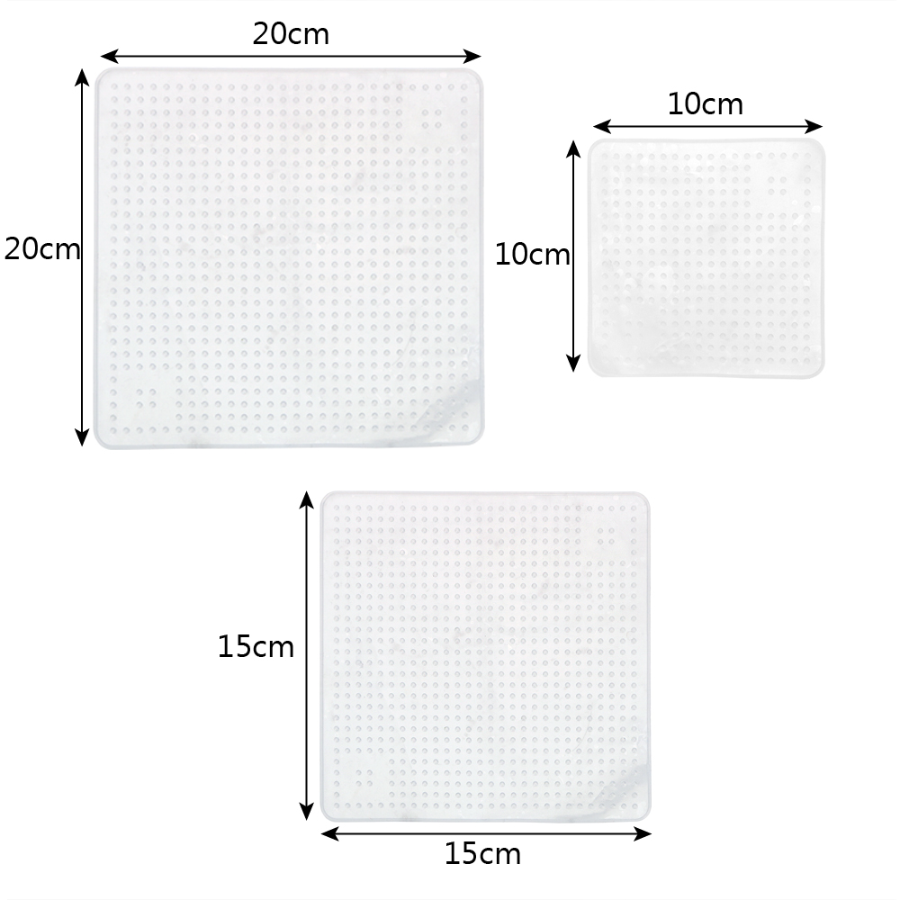 6 Pieces/Set Reusable Silicone Food Seal Wrap Square Shape Silicone Stretch Lids Keeping Food Fresh Cover Bowl Pot Lid: 3pc film