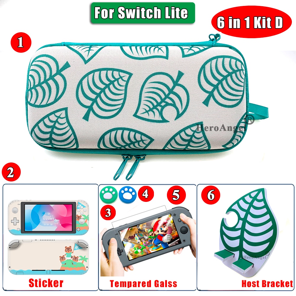 Animal Crossing NintendoSwitch Hard Cary Case for Nintendos Switch NS Lite Console Storage Bag & Skin Sticker & Joy-con Cap