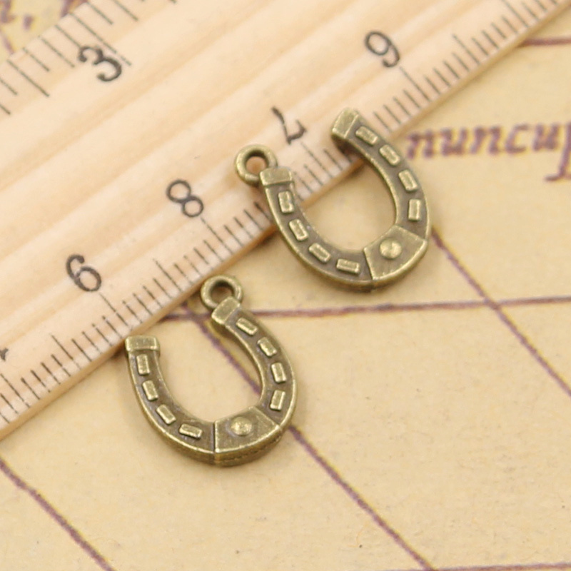 20Pcs Charms Lucky Horseshoe Paard 15X12Mm Tibetaanse Brons Zilver Kleur Hangers Antieke Sieraden Maken Diy Handgemaakte craft: Antique Bronze Plated