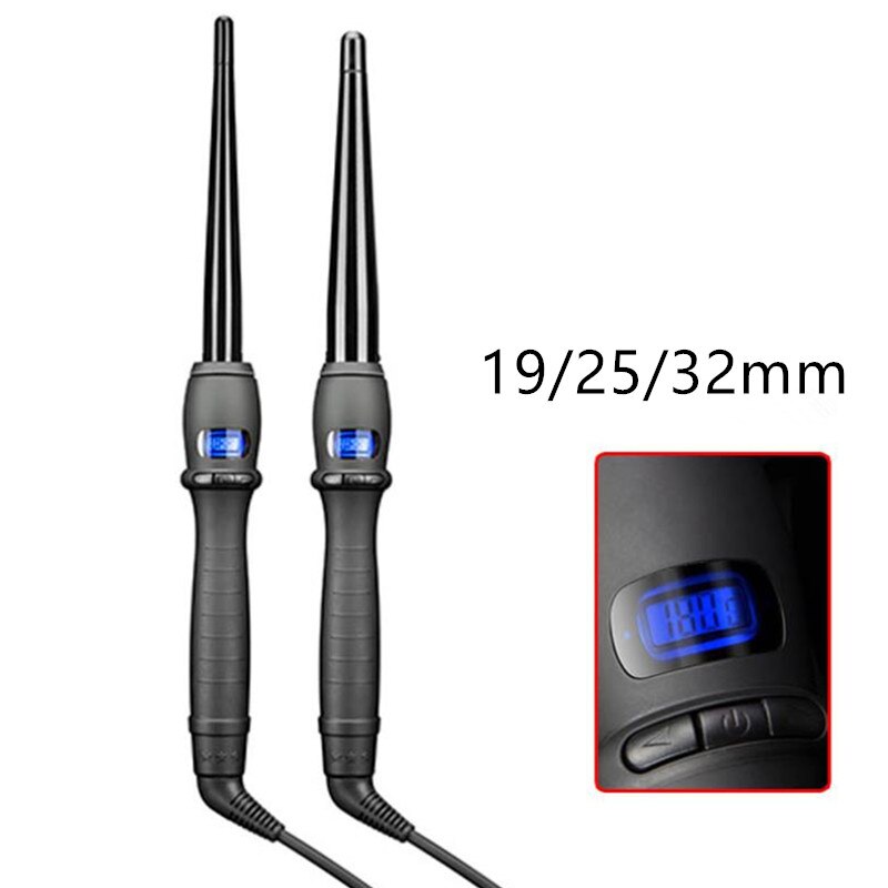 19/25/32mm Ceramic Styling Tools Electric Hair Curling Iron Hair Waver Cone Hair Curler Roller Curling Wand 20#823