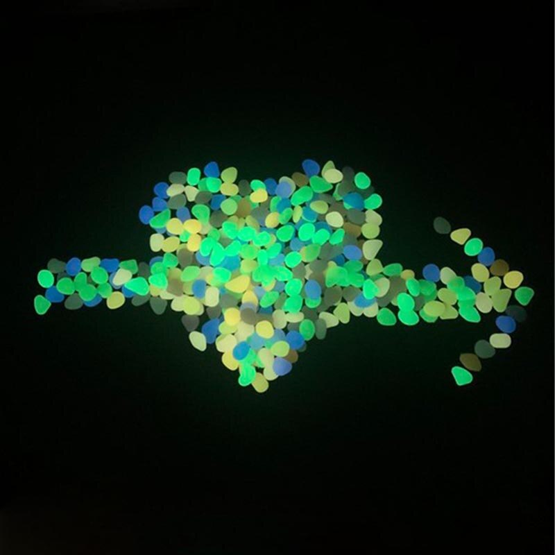 50 stuks/pak glow in the dark stenen tuindecoratie aquariumbodem landschap gloeiende stenen kunsthars lichtgevende stenen
