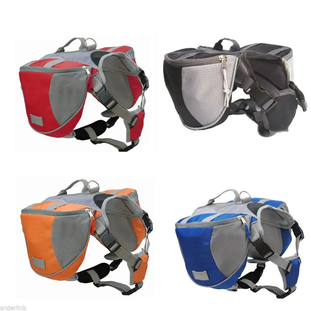 Hundebag til kjæledyr, ryggsekk, medium stor, stor hund, bæresele til utendørs fotturer, camping, trening, snacksbærer, halv hengekødu, hund