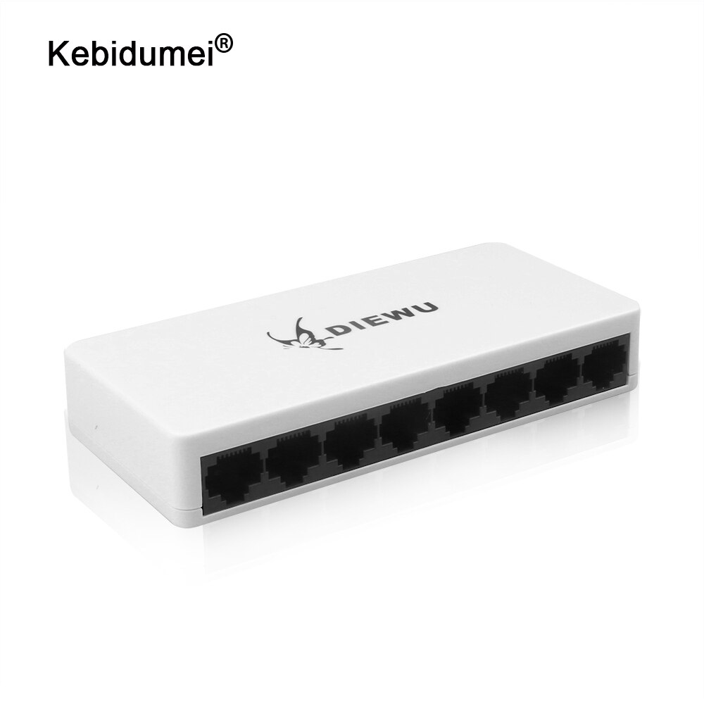 Hoge Prestaties 8 Poorten 8-Poort Netwerk Switch 10/100Mbps Lan Networking Schakelaars Laptop Snelle Switch Adapter + Stekker Voeding