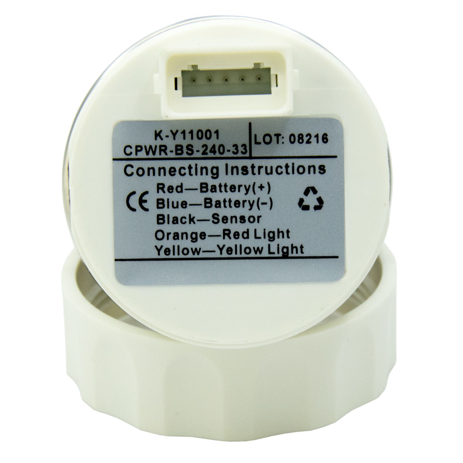 Jauge de niveau d'eau Marine pour réservoir d'eau pour bateau, indicateur de vide rouge/jaune, LED 12/24V, 52mm, 240 à 33 ohms