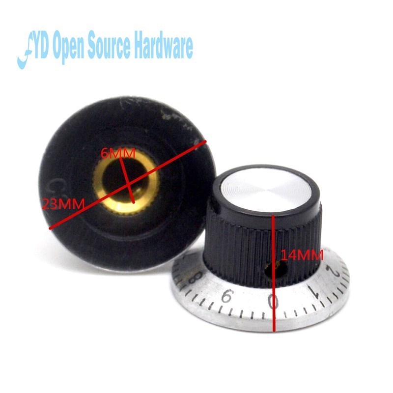 5 bucăți buton potențiometru  c3 /  benzi buton cadran alezaj 4mm /  lățime 23mm * 14.5mm înălțime