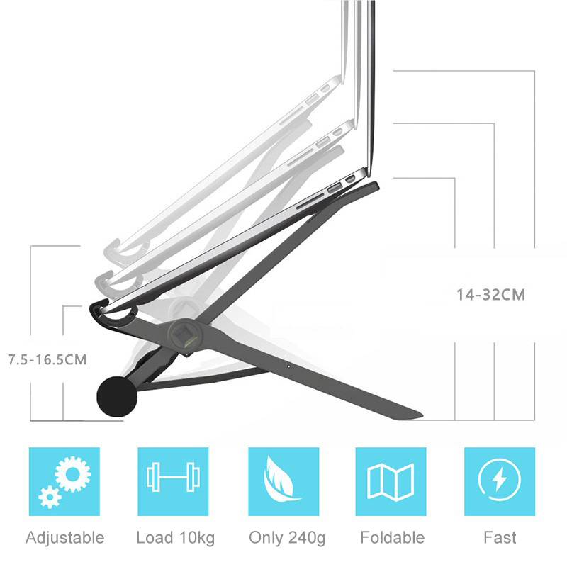 Adjustable Angle Lapdesk Height Folding Laptop Stand For Macbook Lenovo Dell Asus Portable Notebook Holder Cooling Bracket