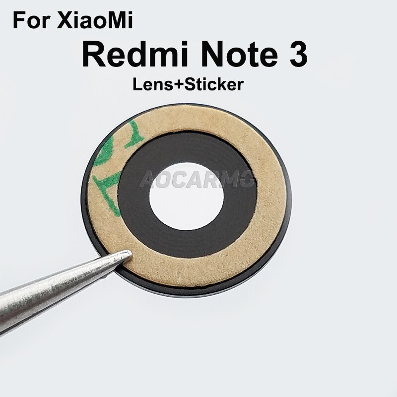Aocarmo For XiaoMi Redmi Note 3 Rear Back Camera Lens Glass Φ11.40mm With Adhesive Sticker