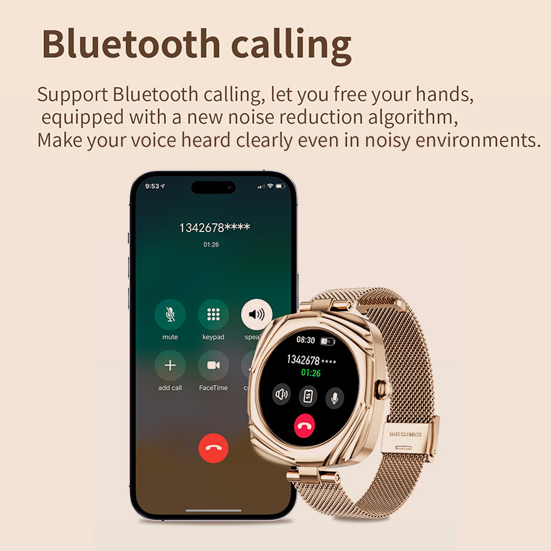 Aiweile AW5 accorto Orologi Donna Smartwatch Chiamata Bluetooth fitness inseguitore Riproduzione musicale AMOLED Coreano Ebraico Vietnamese