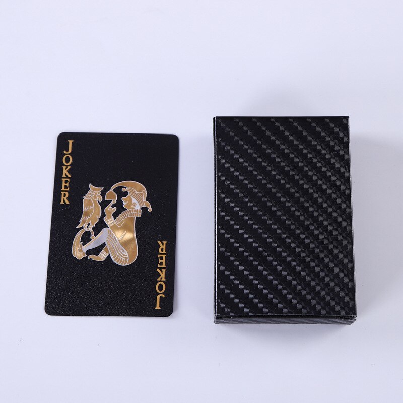 24K Gold Spielkarten Kunststoff Poker Spiel Deck Gold Folie Magie Poker einstellen Schwarz Kunststoff Magie Wasserdichte Deck Familie tabelle Spiel