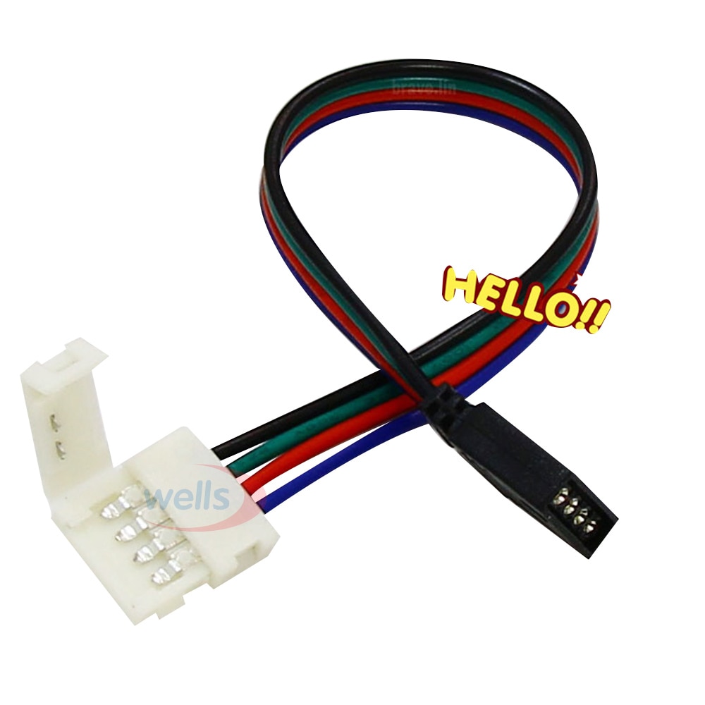 5 Stuks 4 Pin Female Connector Kabel Voor Led Rgb 5050 Light Strip