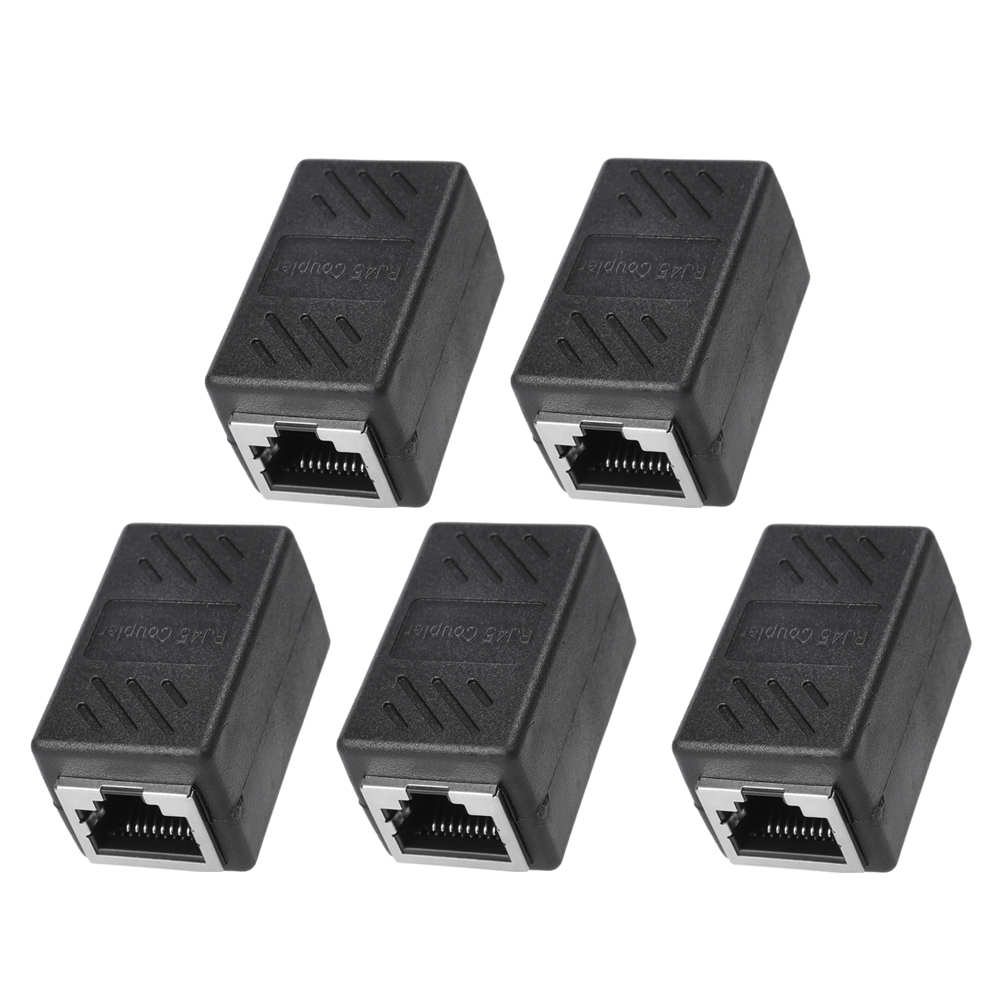 Female To Female RJ45 Ethernet Extender Extension Wire Cord Cable Network Adapters Connector for Internet Coupler Converter: Blue