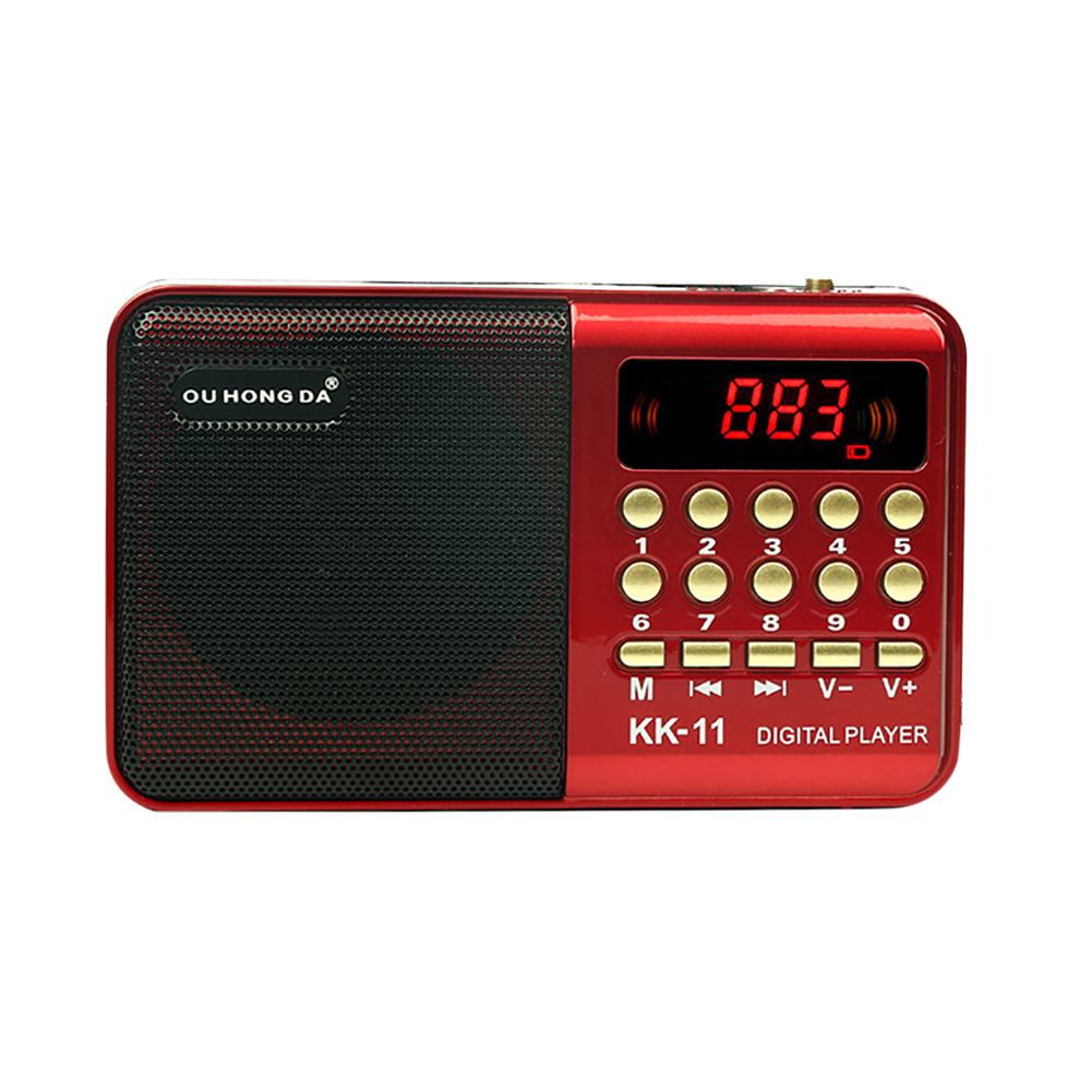 Mini Portable Radio Handheld Rechargeable Digital FM USB TF MP3 Player Music Speaker Devices Supplies