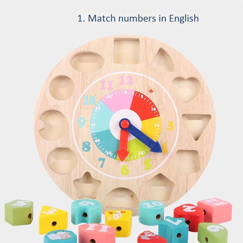 Orologio digitale con perline in legno educativo puzzle gadget divertenti novità interessante