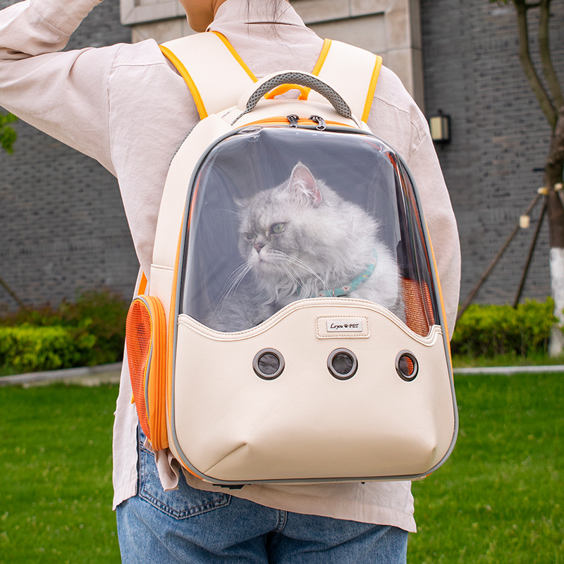 Window Cat Backpack Space Carrier for Cat Transport Bag Breathable Travel Transparent Backpack with Tape Cat Pet Carrier
