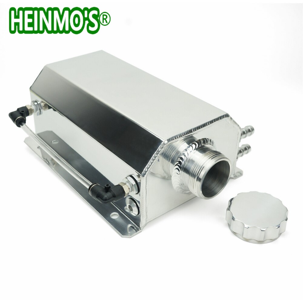 2 Litre Universal Car Engine Oil Catch Tank Can Aluminum Anodized Silver Auto Reservoir Tank 2000ml