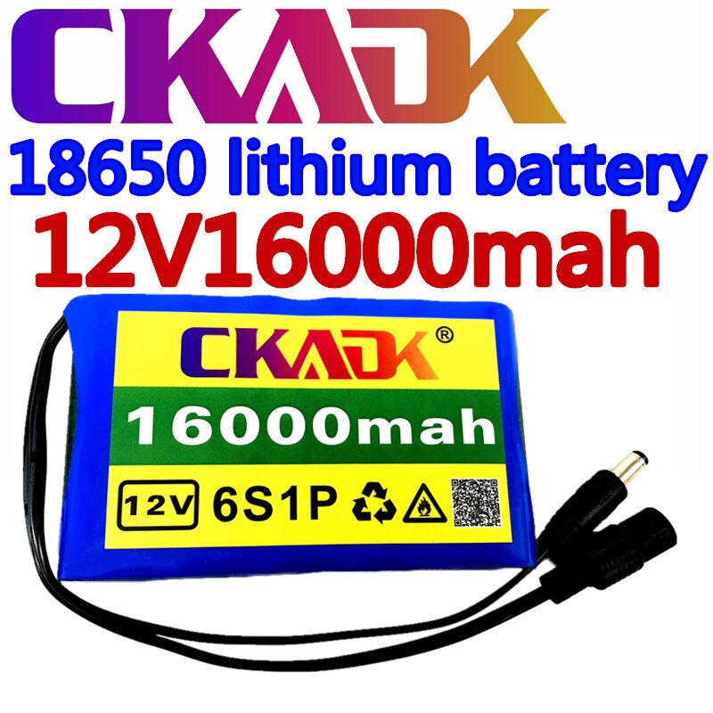 Draagbare Super 18650 Oplaadbare Lithium Ion Batterij Capaciteit Dc 12 V16000 Mah Cctv Cam Monitor + 12.6V Eu us Lader