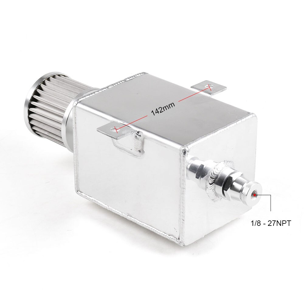 Universal Car 2L Aluminum Oil Catch Can Tank Fuel Tank With Breather & Filter Drain