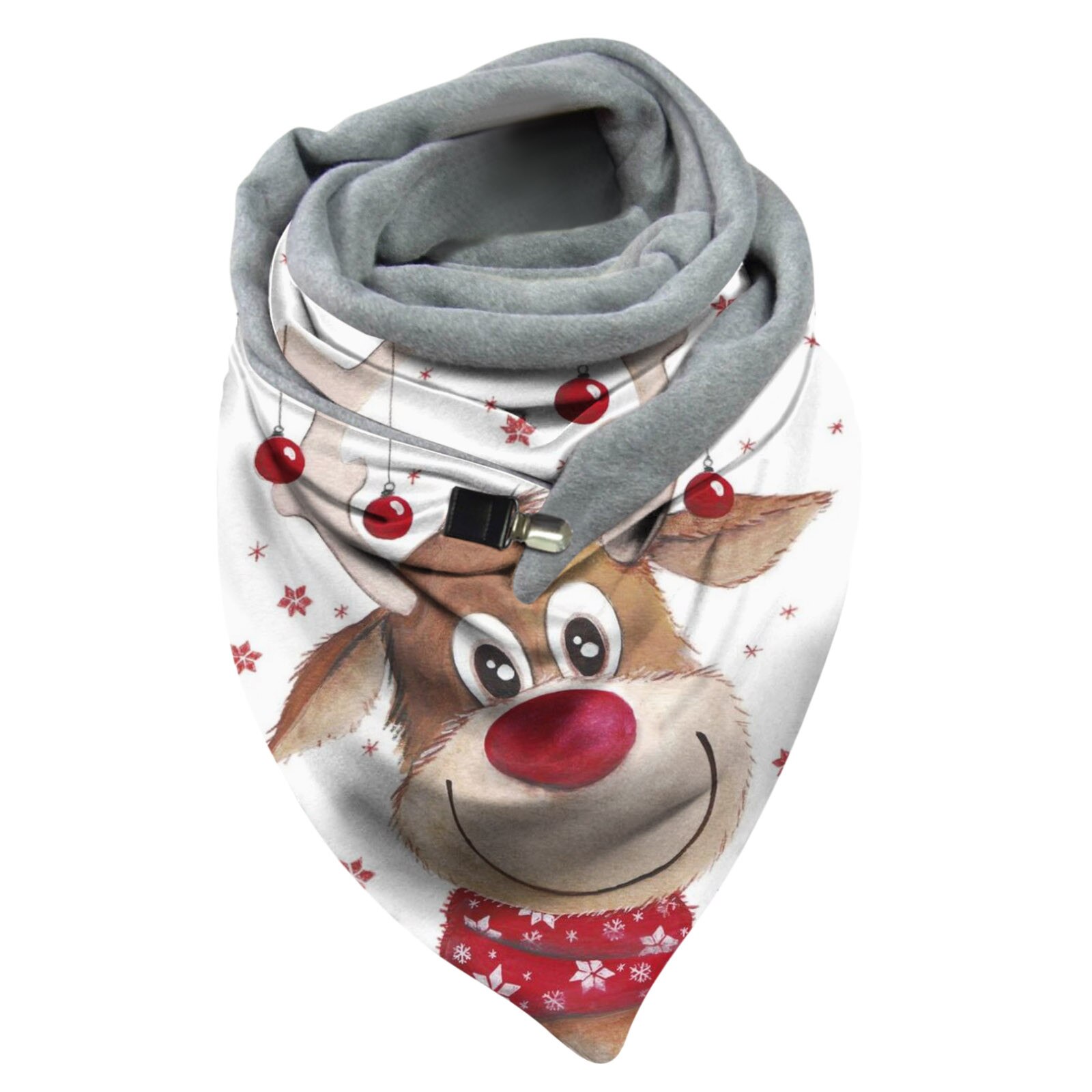 Kvinder juletryk tørklæde multifunktionelt sjal tørklæde knap tørklæde damer soild dot neck gamacher vinter wrap #35: E