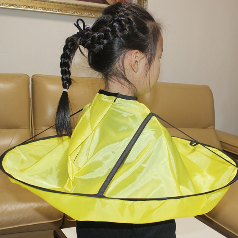 1pc foldbart hårskæringskappe paraply kappe vandtæt haircut kjole forklæde voksen børneværktøj hjem hår styling tilbehør