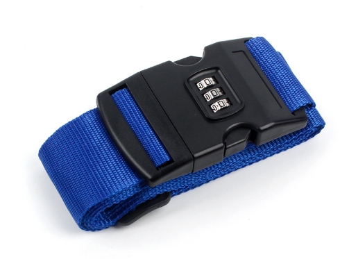 Sangle de bagage à serrure à combinaison, , ceintures de bagages réglables, valise de voyage de sécurité, sangles de transport, accessoires de voyage: Bleu