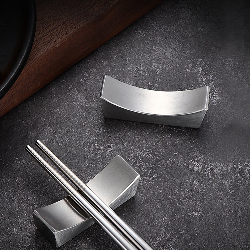 304 Roestvrij Staal Chinese Chopstick Rest Eetstokjes Houder Lepel Stand Rack Kussen Vorm Frame Art Craft Keuken Gereedschap