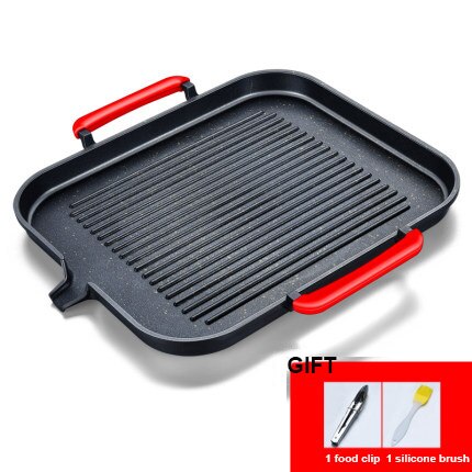 Barbecue Plate Korean Style Maifan Stone BBQ Pot Without Oil Fume Outdoor Picnic Non-Stick Cooker Iron Plate BBQ Plate: NO-3