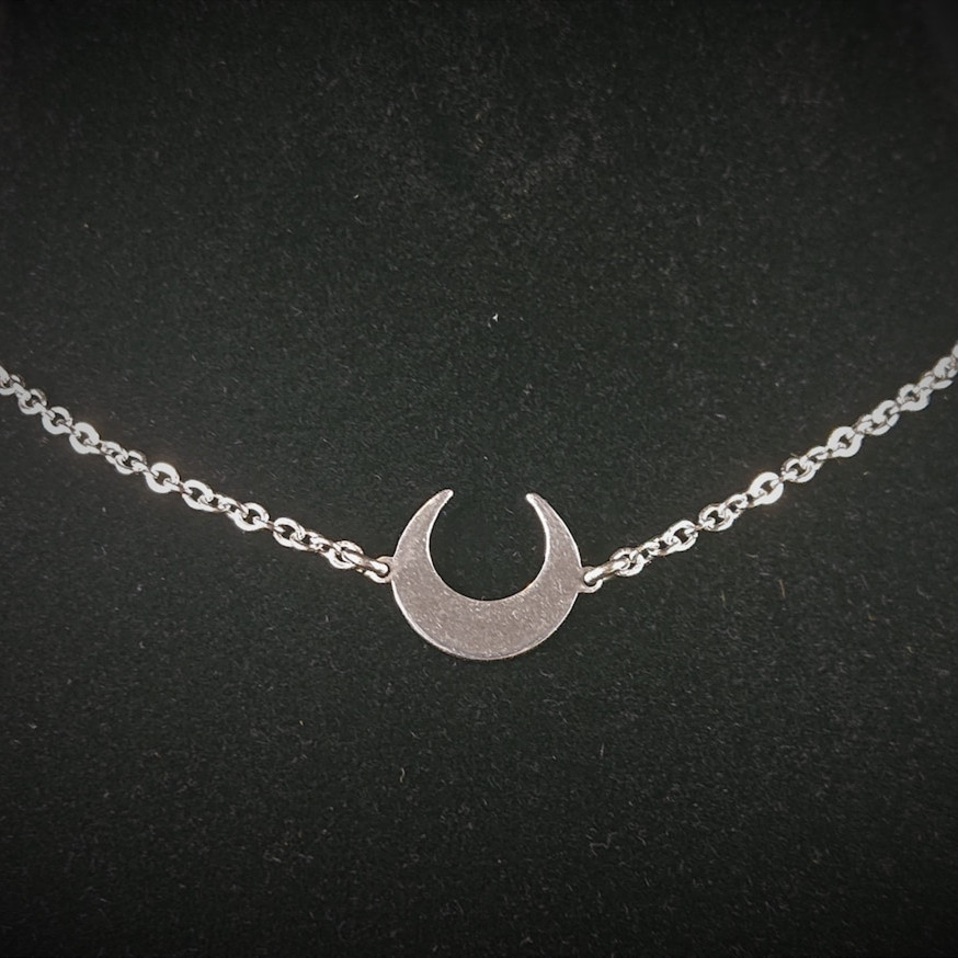 Halvmåne choker, himmelsk halskæde, hekse smykker, til kvinder, gotiske smykker, goth halskæde, moon choker
