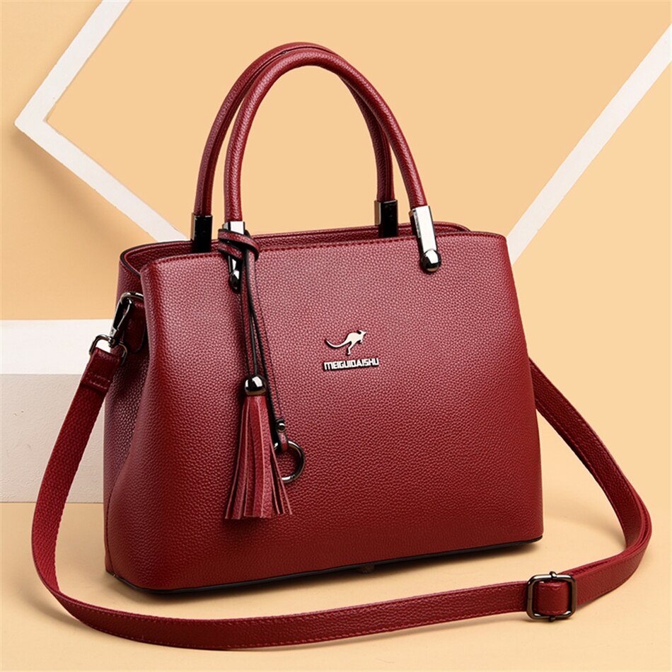 Large Capacity Soft Leather Crossbody Bags for Women Luxry Handbags Women Bags Casual Travel Tote Shoulder Bag