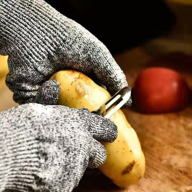 Cut Resistent Gloves Level 5 Protection Anti-cut Golve Gray HPPE Wearable Durable Kitchen Glove Winter Warm Safety Work Gloves