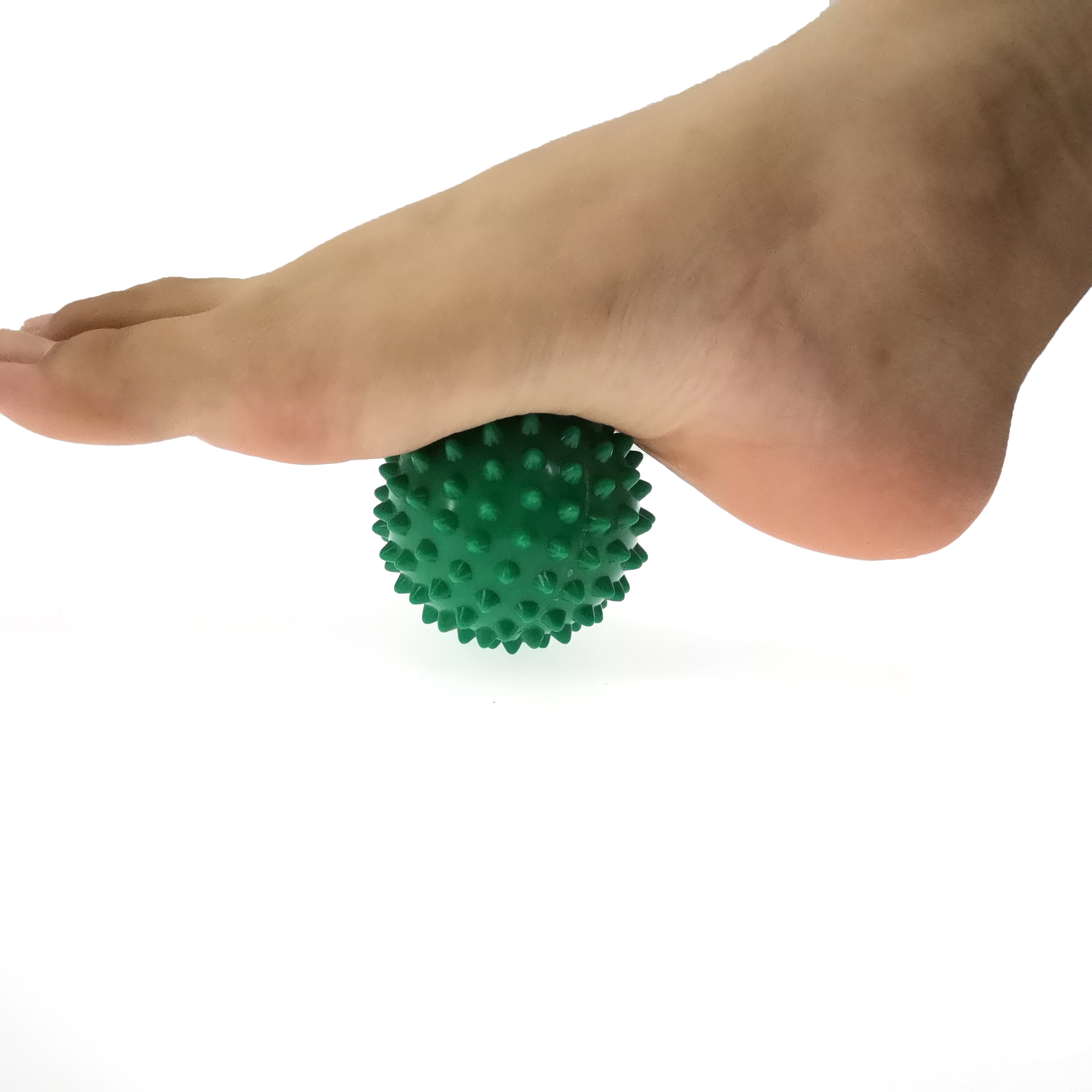 Bola de masaje con púas de PVC duradera, Bola de masaje con punto de gatillo para deporte, Fitness, alivio del dolor de mano y pie, alivia la fascitis Plantar, erizo de 7cm