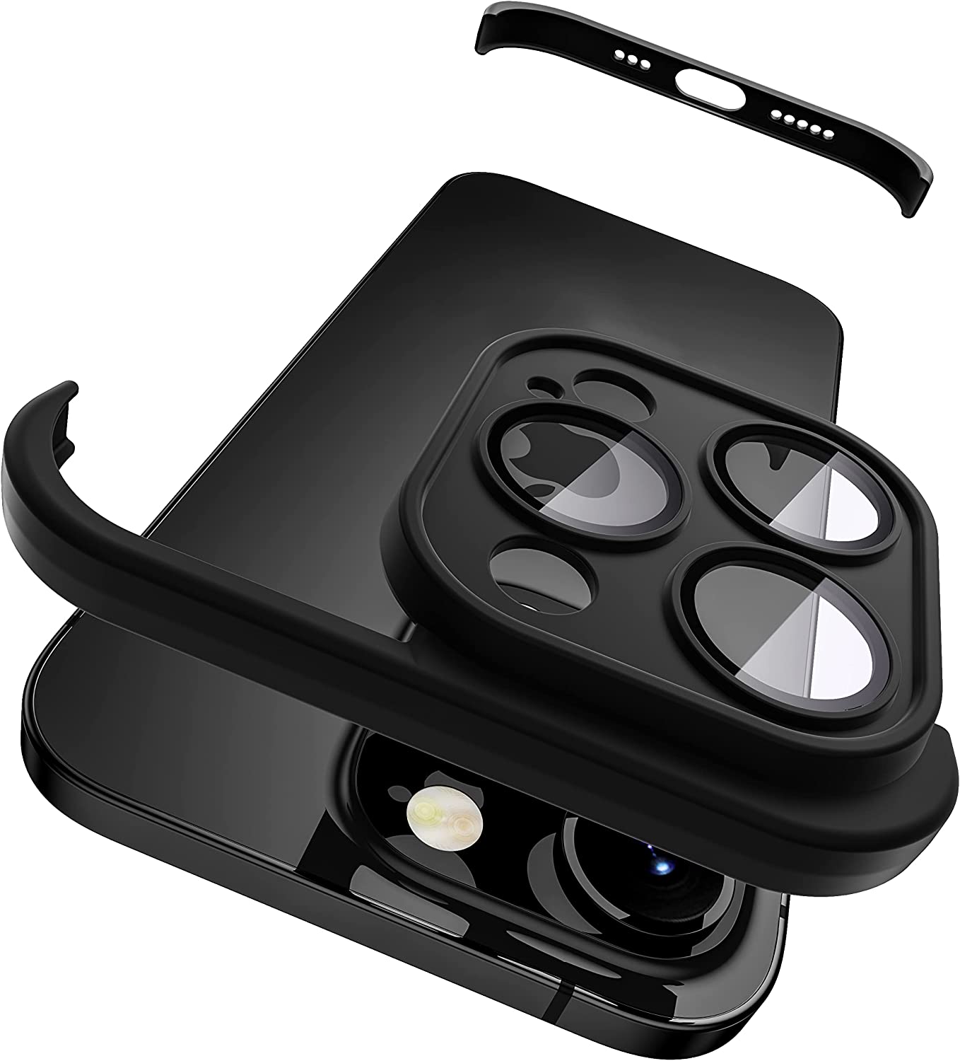 Bumper Case Camera Lens Protector For iPhone 17 Air 16 15 Pro Max 14 Plus 13 15Pro 14Pro 17Pro 16pro Frameless Cover Accessories: Carbon Fiber / black