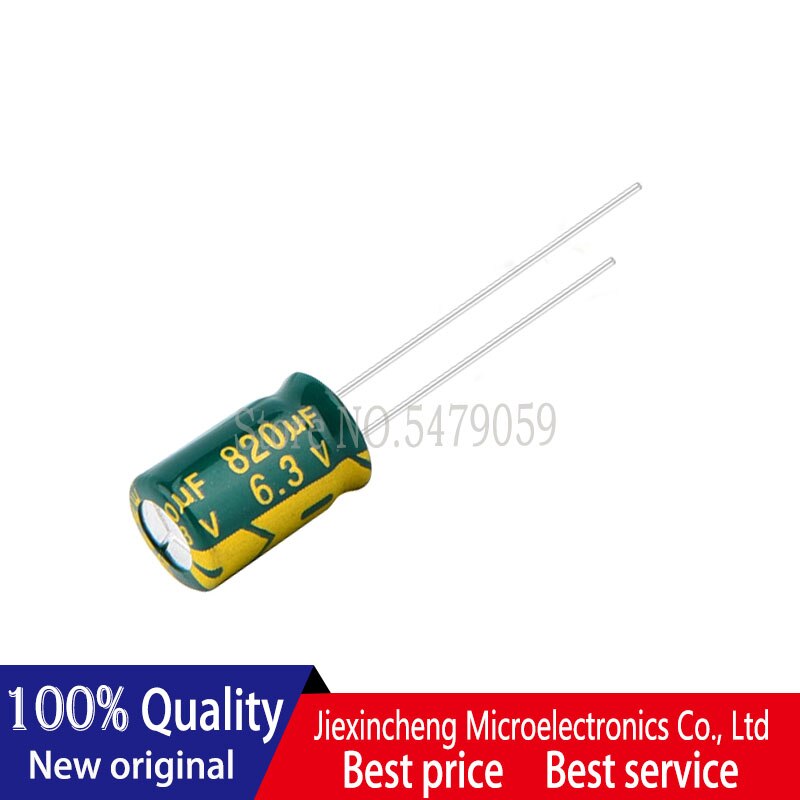 (20 stück ) 6.3 v 820uf 8*12mm hochfrequenz-niederimpedanz- 8*12 aluminium-elektrolytkondensatoren 6.3v 820uf