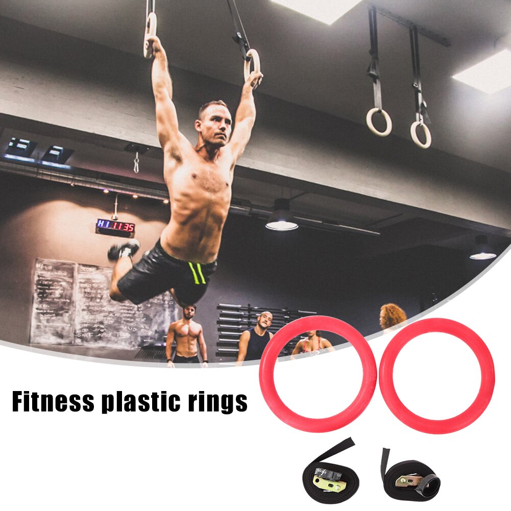 1pair ABS Dynamic Guidance Train Gymnastic Rings Exercise Workout Pull Up Muscle Training Circle Home Gym Fitness Equipment