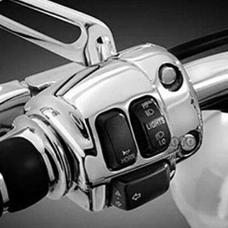 6-Piece Black Switch Button Cover Cap Kit For Harley 2014-Up XL, Dyna & Softail