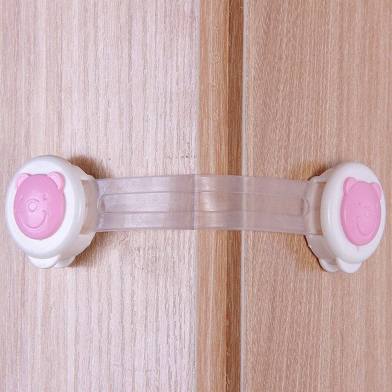 Baby Veiligheid Cartoon Beer Kabinet Sloten & Straps Plastic Lock Voor Kinderen Garderobe Kind Bescherming Blocker Baby Veiligheid