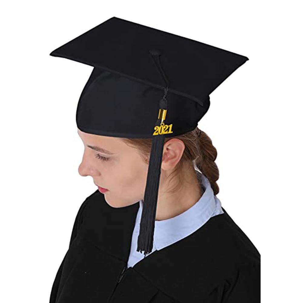 Cappello di laurea Unisex decorativo poliestere adulto graduazione nappa Cap per laurea