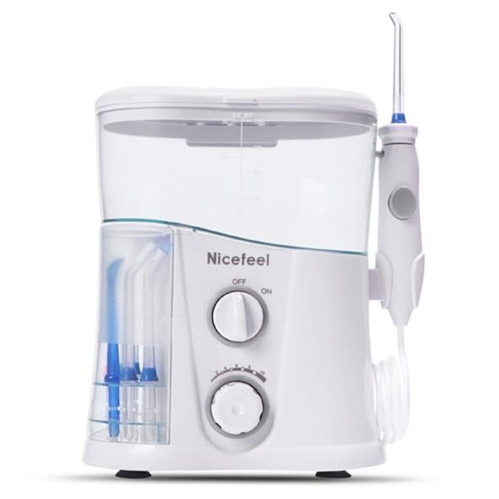 Irrigateur buccal, jet d&#39;eau, stérilisateur UV, soins dentaires, Support Normal/Massage, pression réglable en continu avec 7 embouts, 600ml: Oral Irrigator