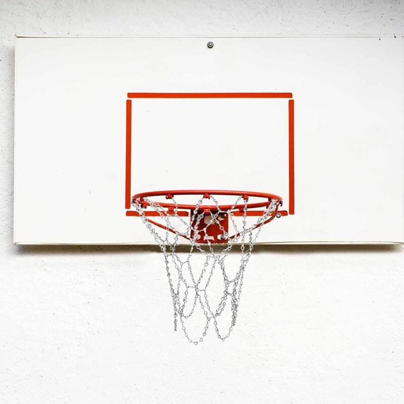 Ersatz-basketballnetz, robustes outdoor- und indoor-basketballnetz aus stahlketten, ersatz-basketballnetz aus metall
